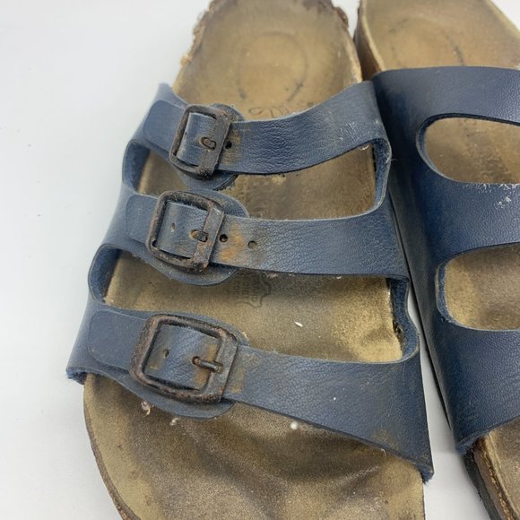 Birkenstock Florida Women's Blue Leather Sandals 40 - Picture 4 of 8
